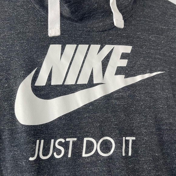 Nike Lightweight Funnel Neck Just Do It Hoodie Dark Grey L - Picture 4 of 5